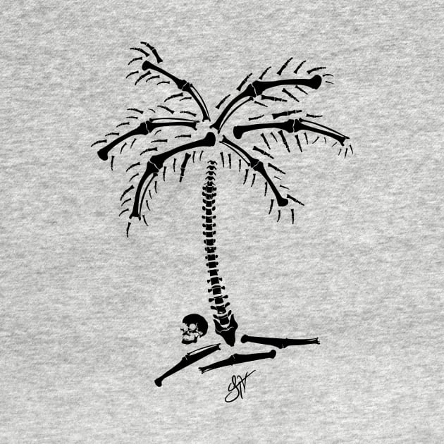 JTV "Skull and Bones" Palm Tree Tee - Big BLK by jhonithevoice